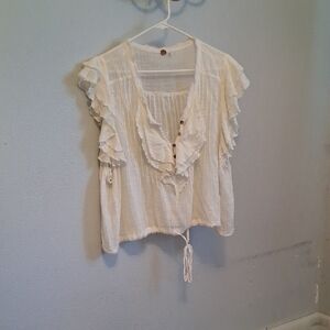 Free People Gauze Boho Top Xl
